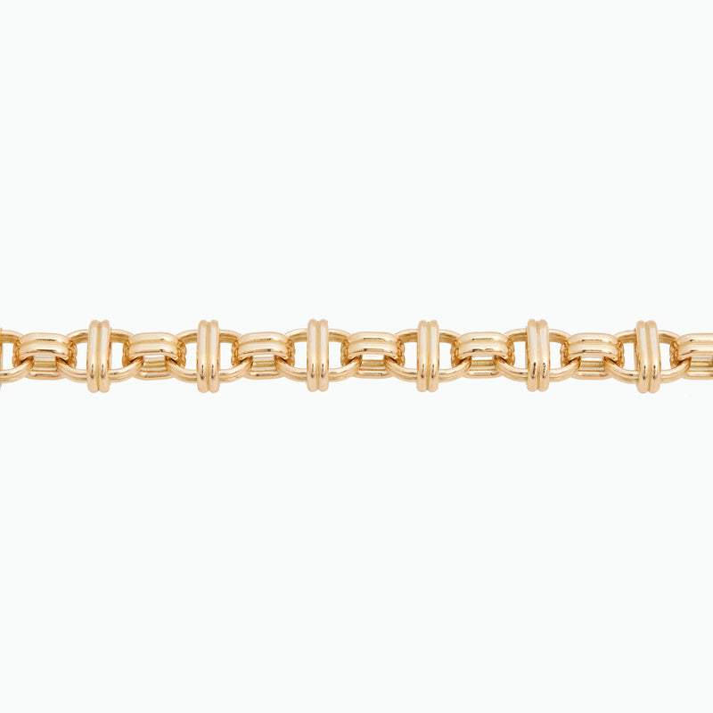 Oval Chain Bracelet 18K Yellow Gold, Medium Link, 7.25"