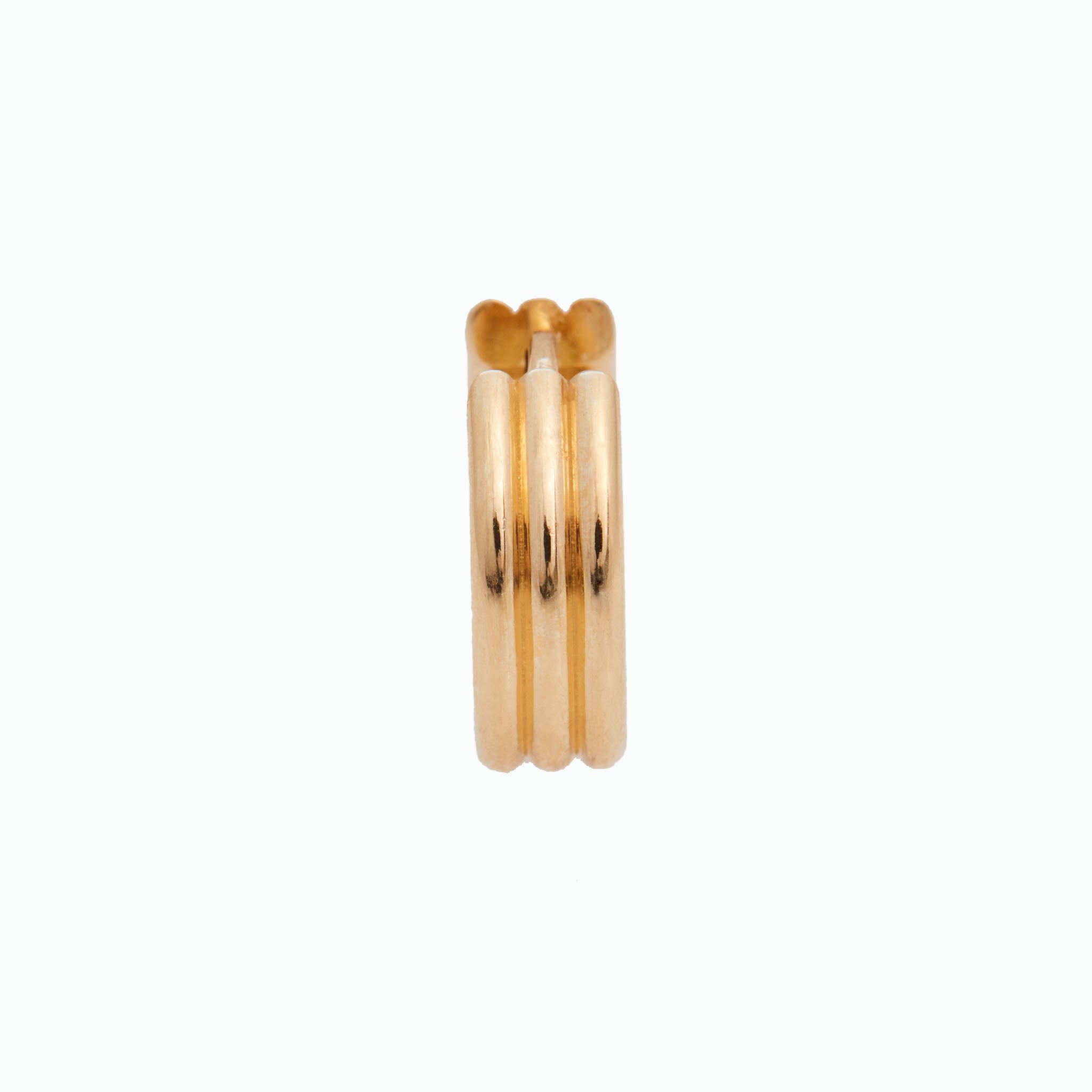 Triple Link Huggies, 18K Yellow Gold, Medium