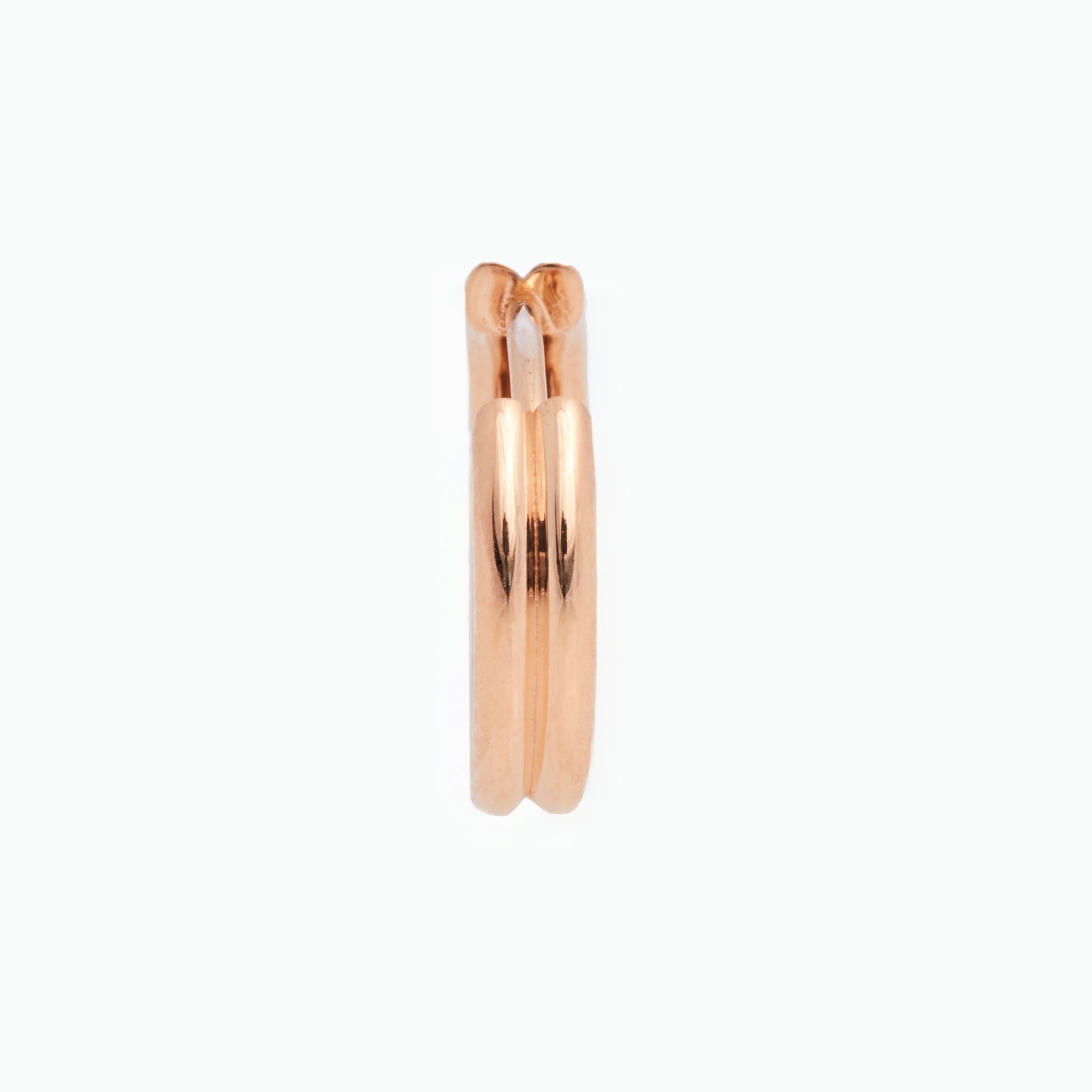 Double Link Huggies, 18k Rose Gold, Large