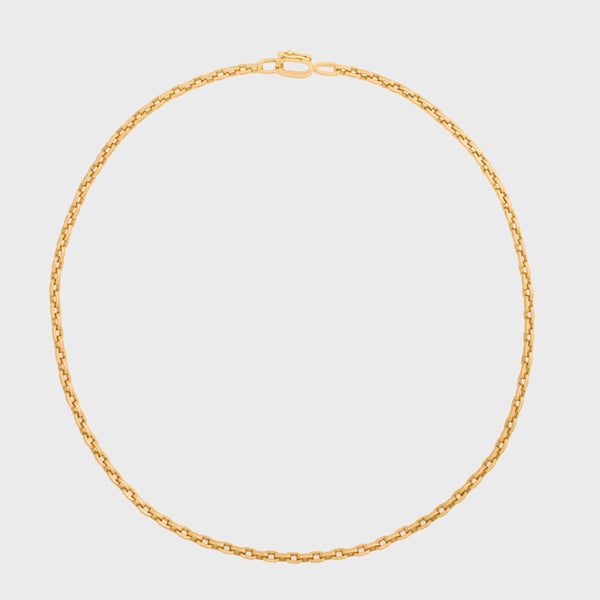 Anchor Chain Necklace 18K Yellow Gold, Small Link, 25"