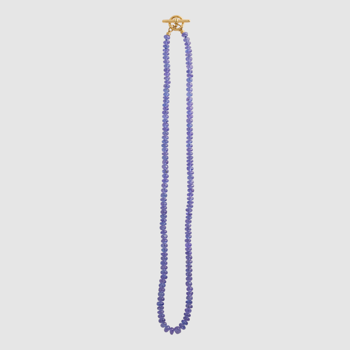 Rondelle Toggle Tanzanite Necklace 18K Yellow Gold, 16"