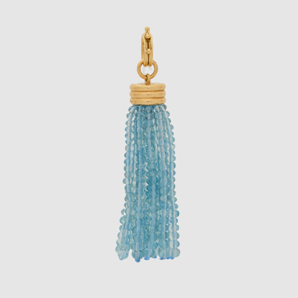 Triple Tassel Aquamarine Pendant, 18K Yellow Gold