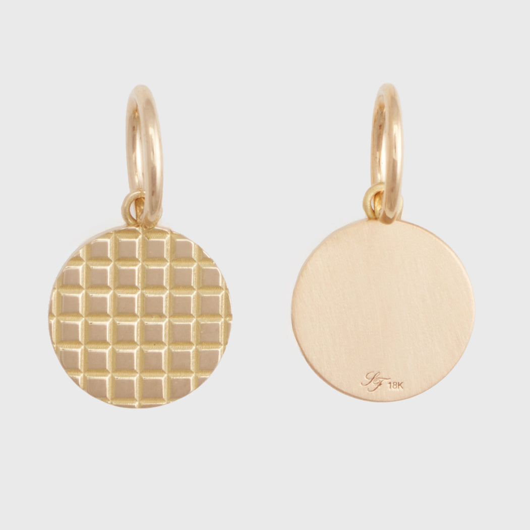 Circle Pyramid Medallion, 18k Yellow Gold, Small