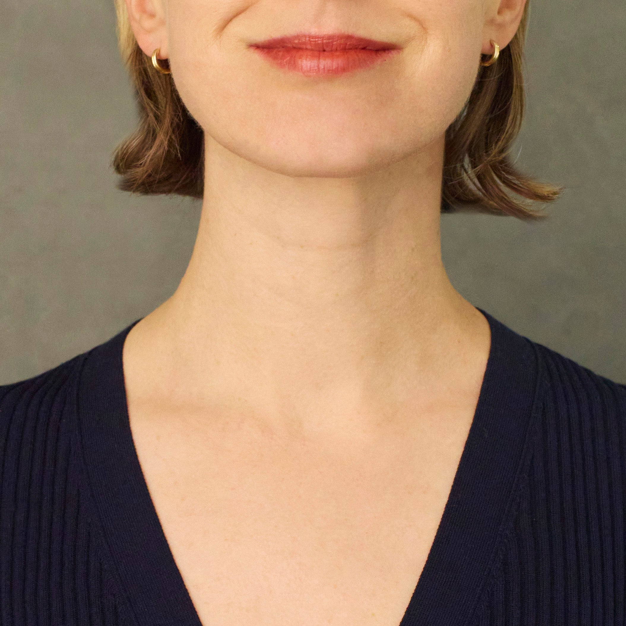 Triple Tassel Emerald Rondelles Earrings with Double Huggies, 18K Yellow Gold