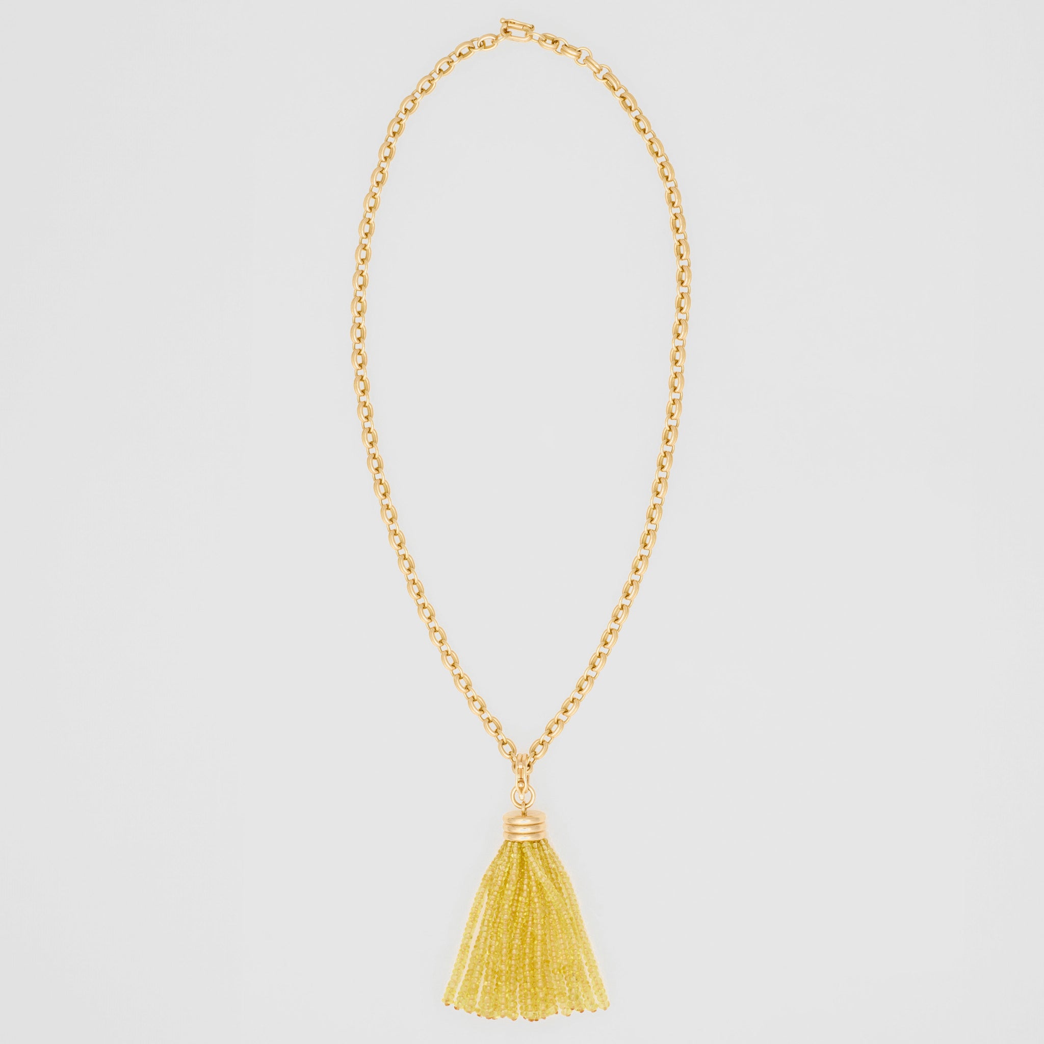 Triple Tassel Yellow Sapphire Rondelles Pendant, 18K Yellow Gold