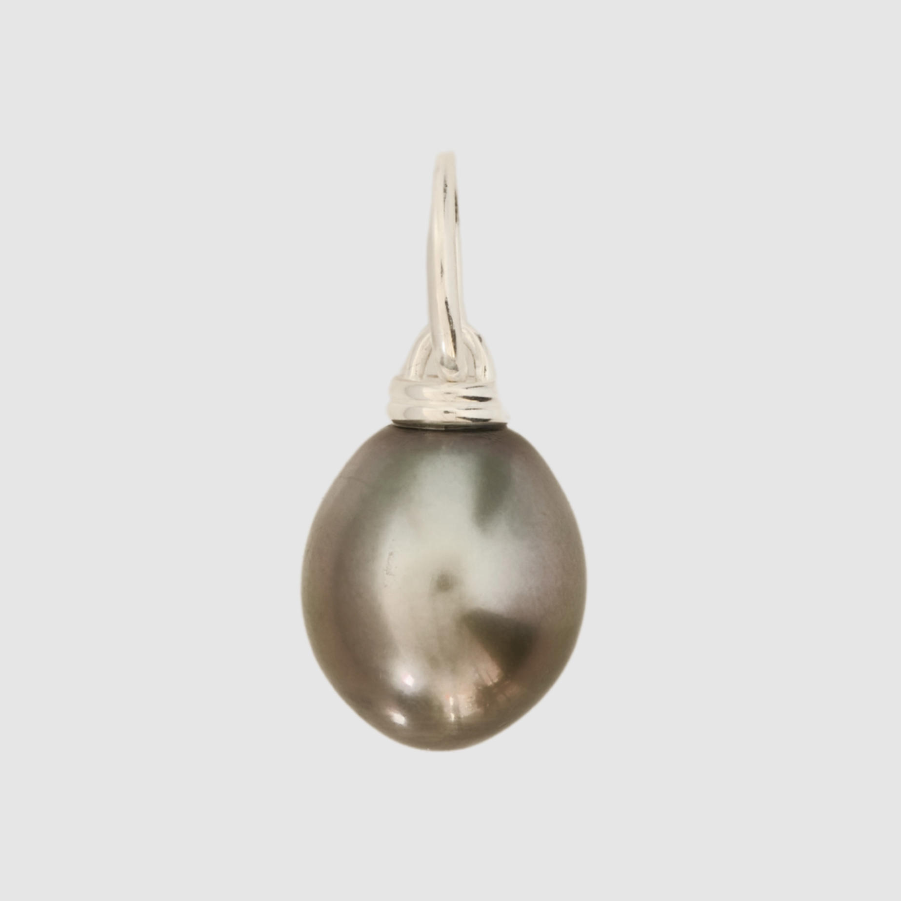 Tahitian Drop Pearl Double Pendant, Fine Silver, Large