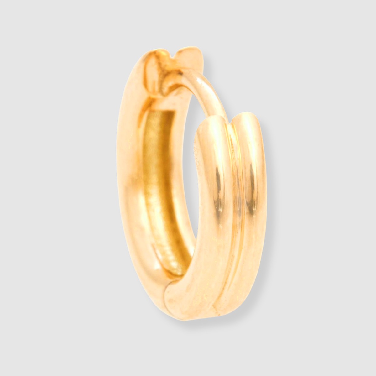 Double Link Huggies, 18k Yellow Gold, Medium