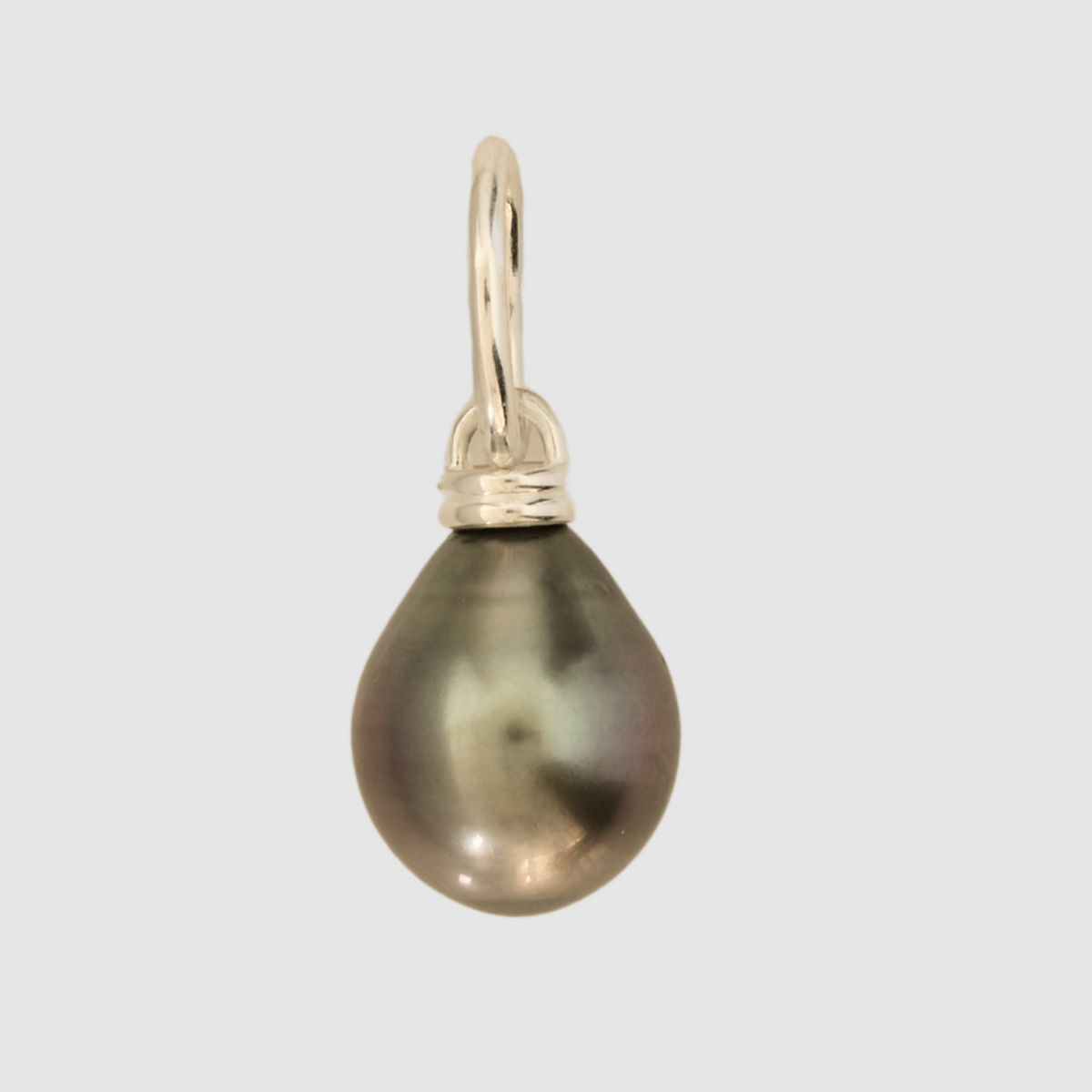 Tahitian Drop Pearl Double Pendant, Silver, Medium