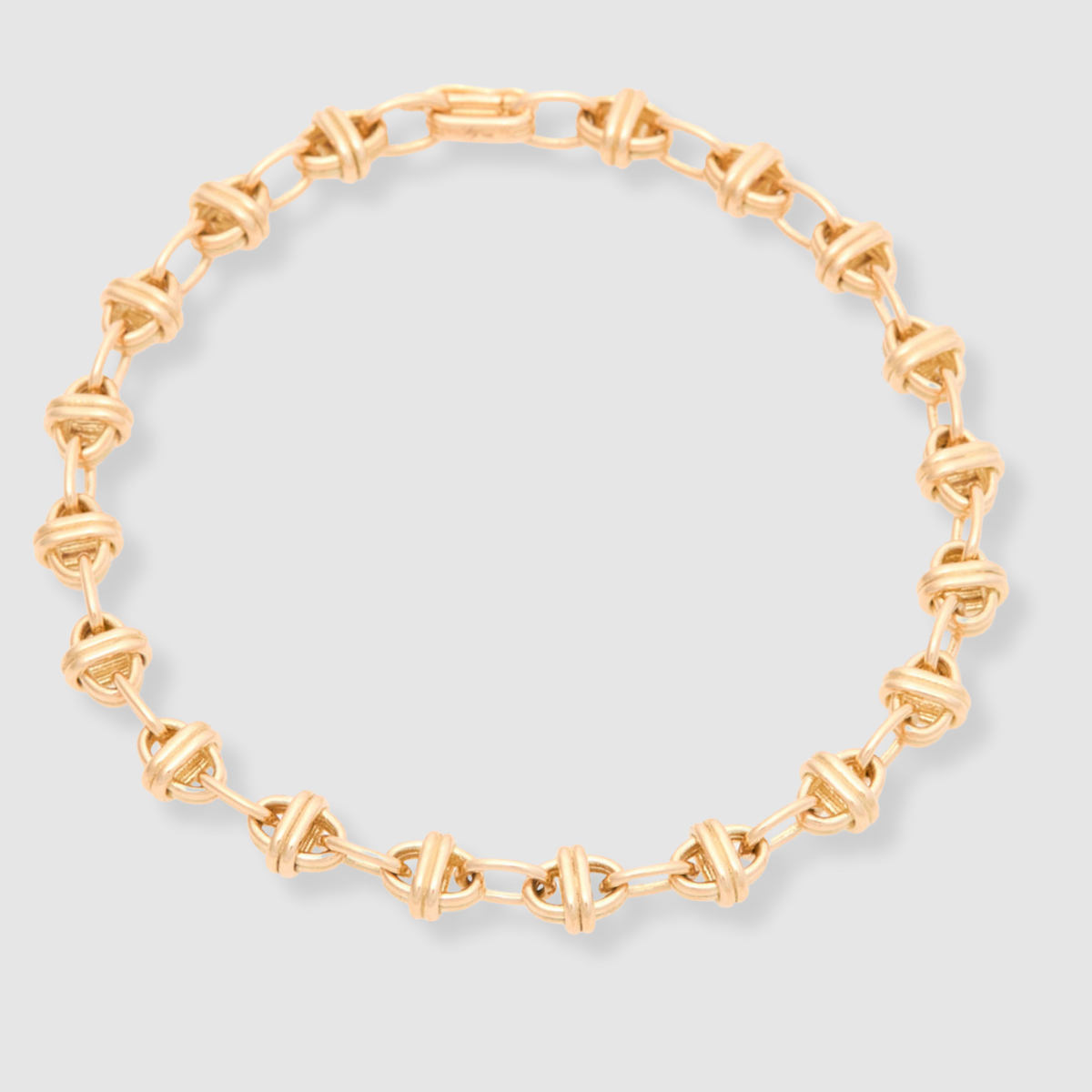 Oval Chain Bracelet 18K Yellow Gold, Small Link, 7.25
