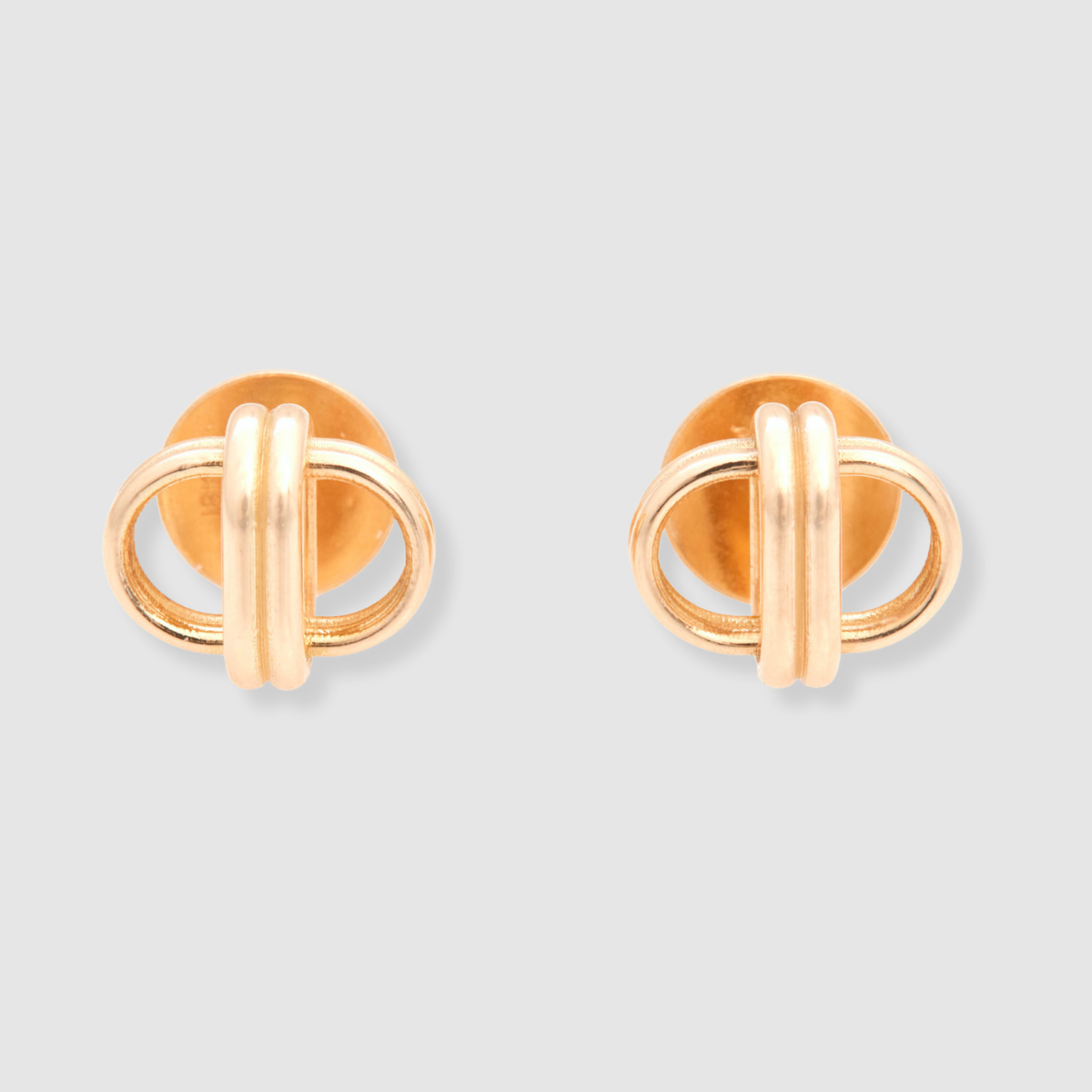Oval Link Studs, 18K Yellow Gold, Medium