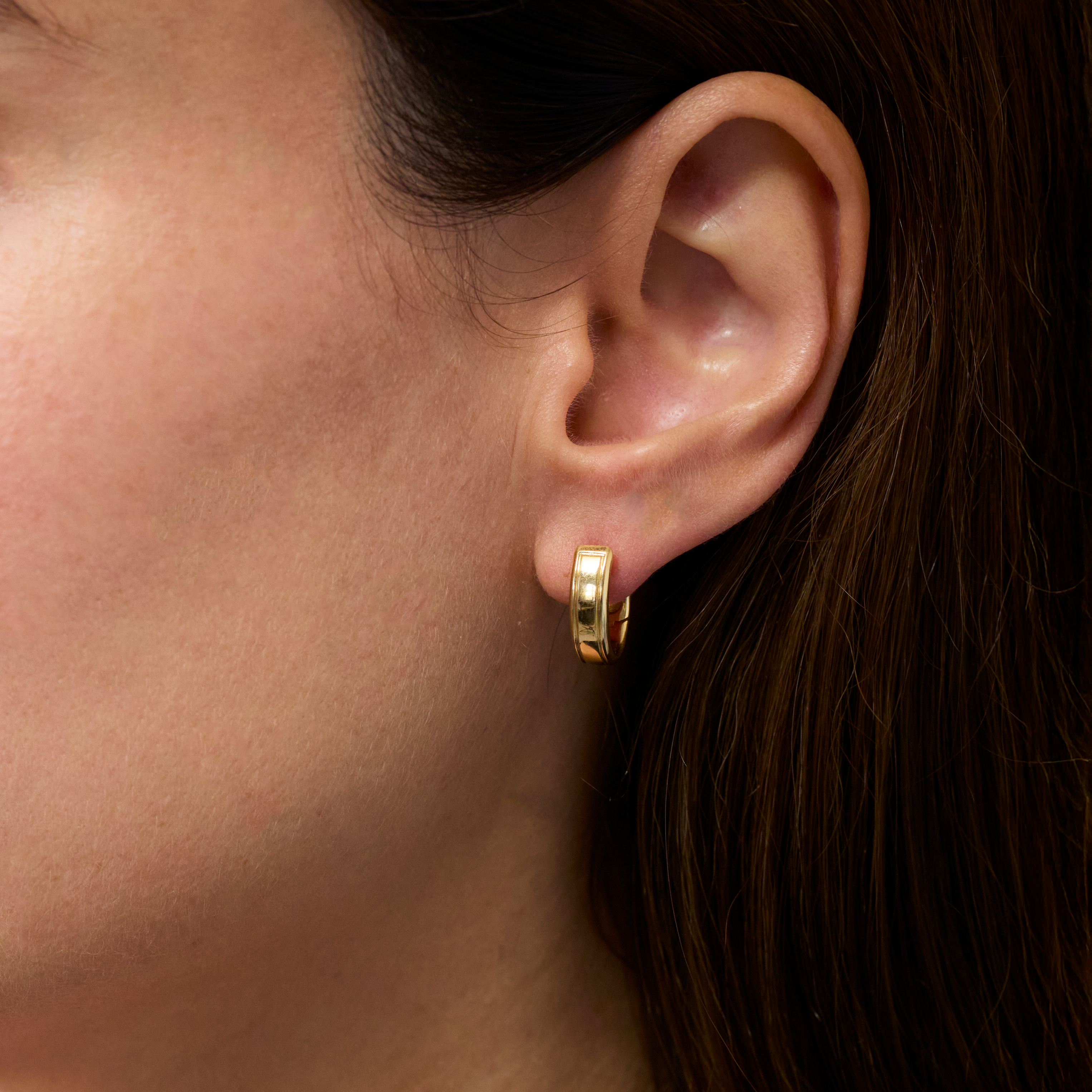 Oval Drop Hoops, 18K Yellow Gold