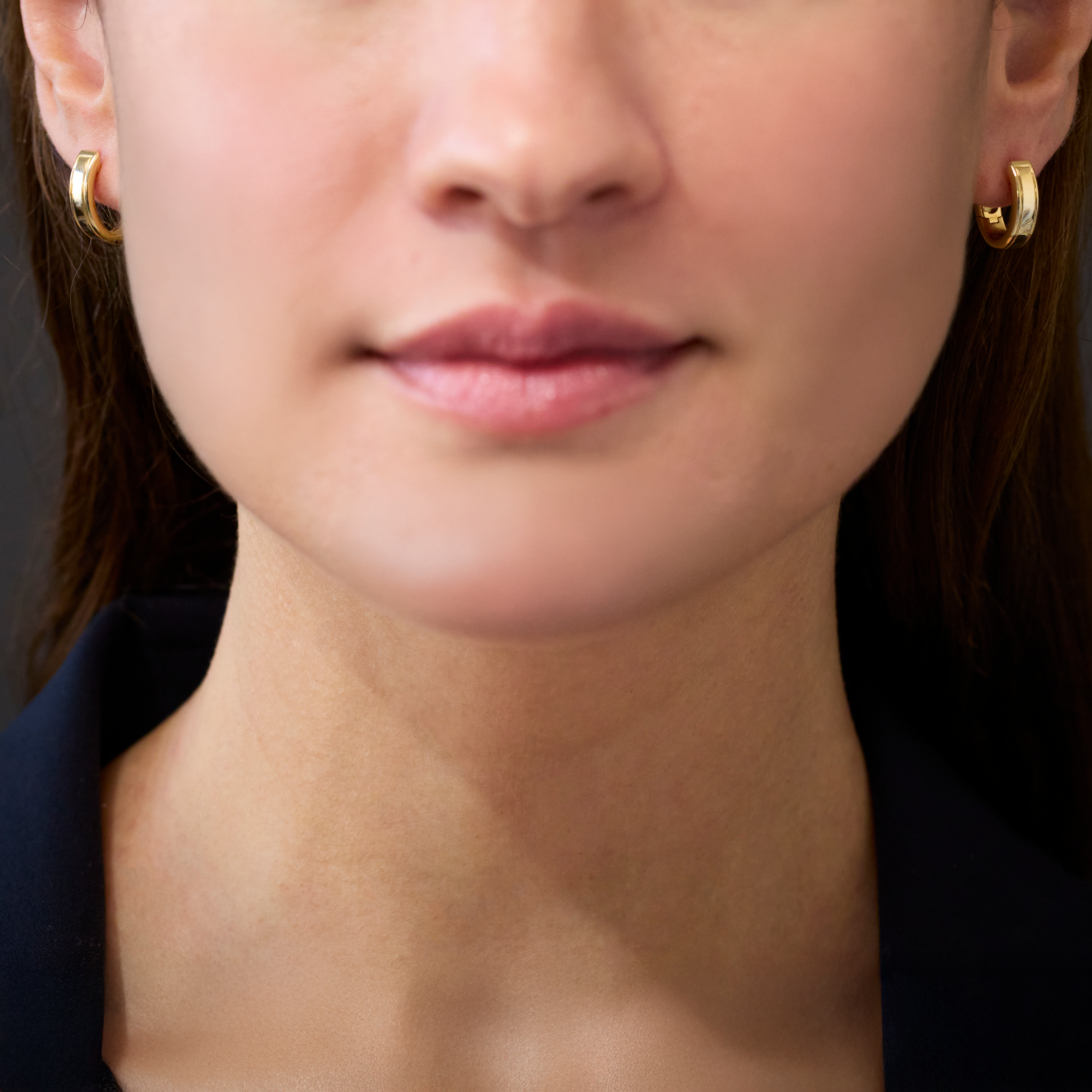 Oval Drop Hoops, 18K Yellow Gold