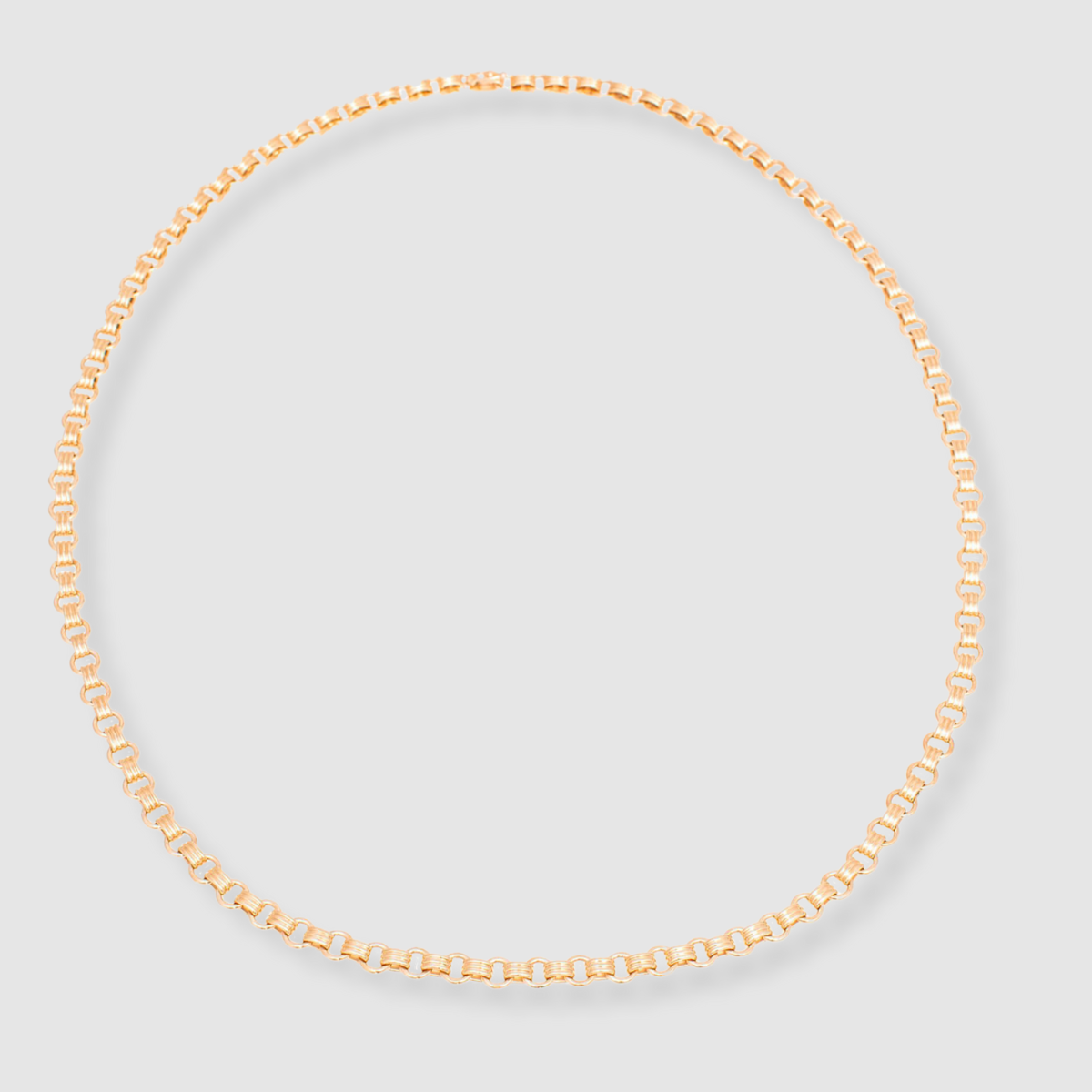Triple Chain Necklace, 18K Yellow Gold, Small Link, 16"