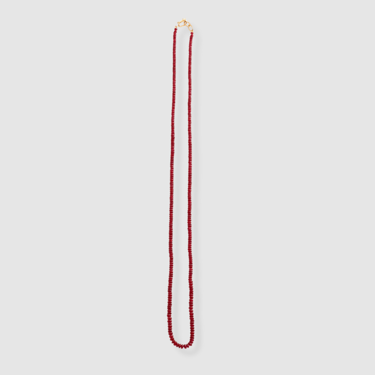 Rondelle Ruby Necklace 18K Yellow Gold, 20"