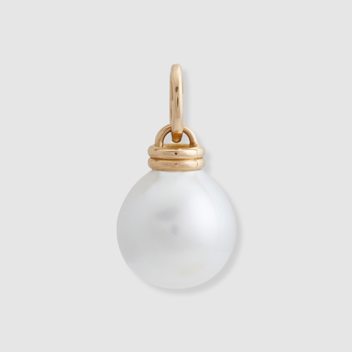 South Sea Drop Pearl Double Link Pendant, 18K Yellow Gold, Large