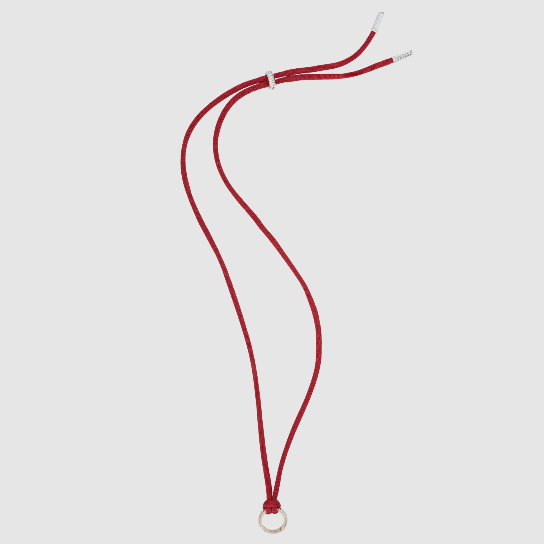 Barre Cord Necklace with Cotton, Fine Silver, Red (PRE-ORDER)