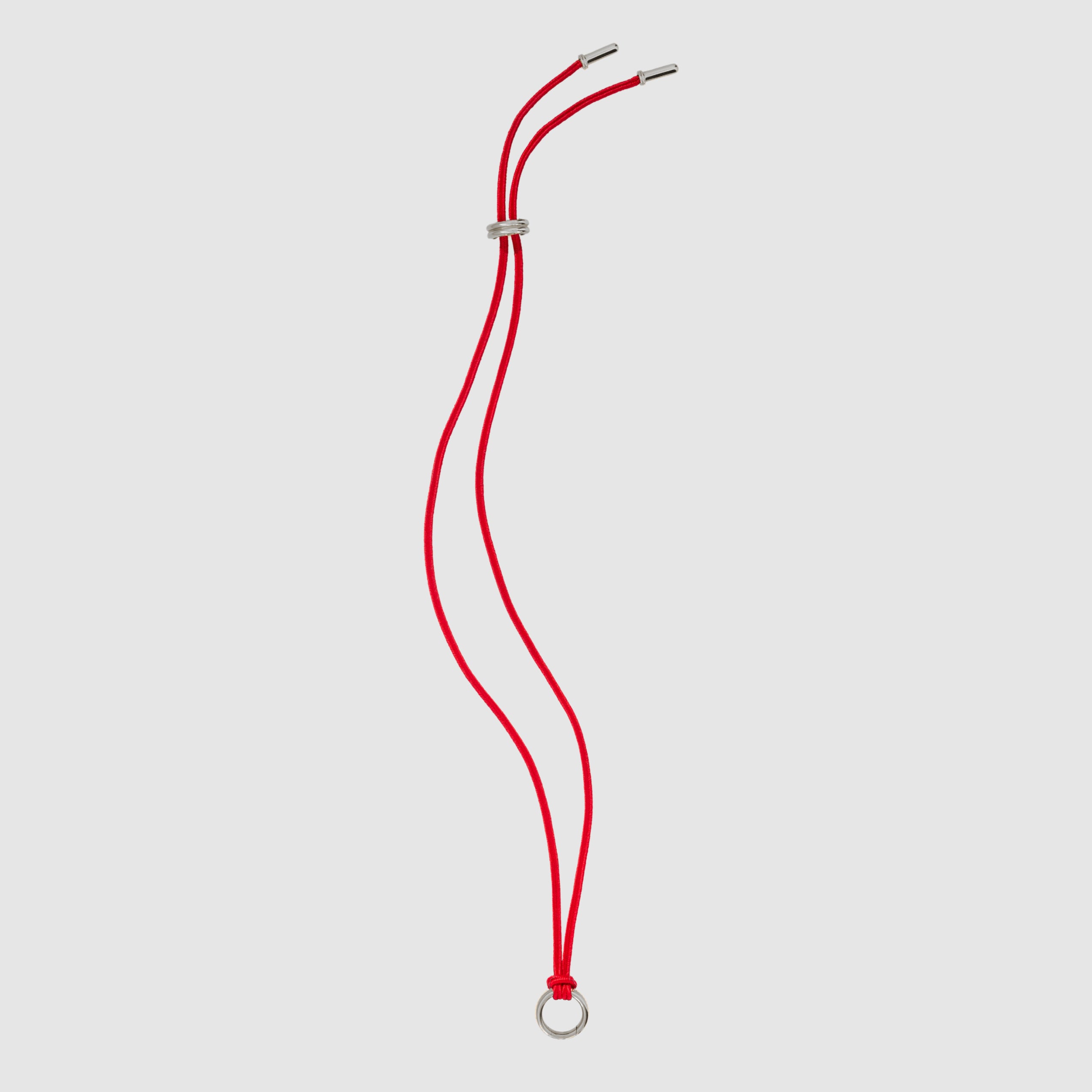 Double Cord Necklace with Silk, Fine Silver, Red
