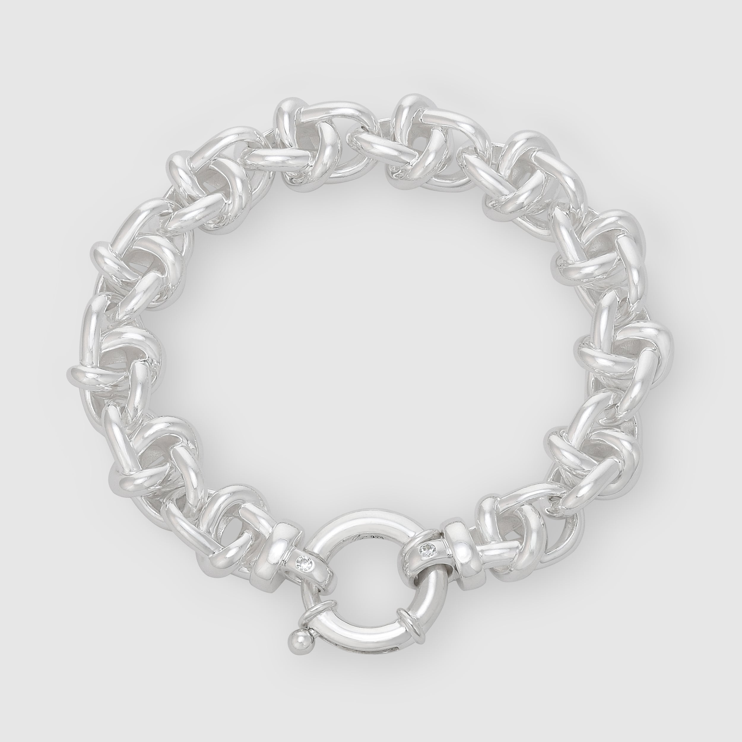 Interlocking Chain Bracelet, Silver