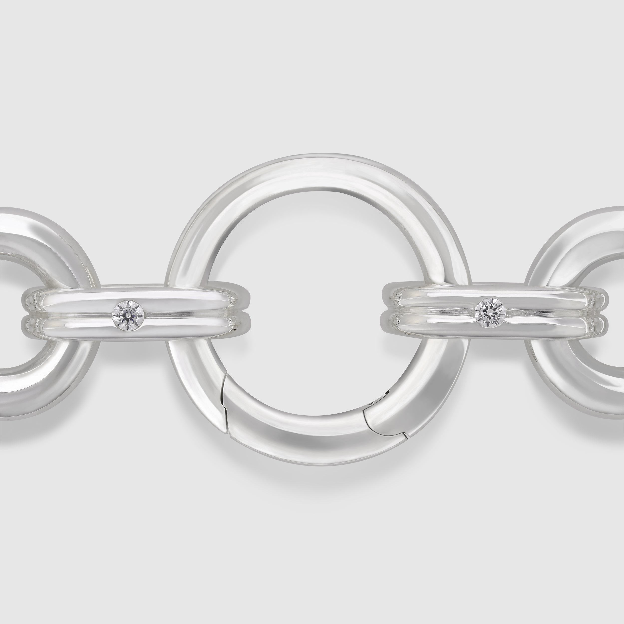 Axis Chain Necklace with Key Ring, Silver