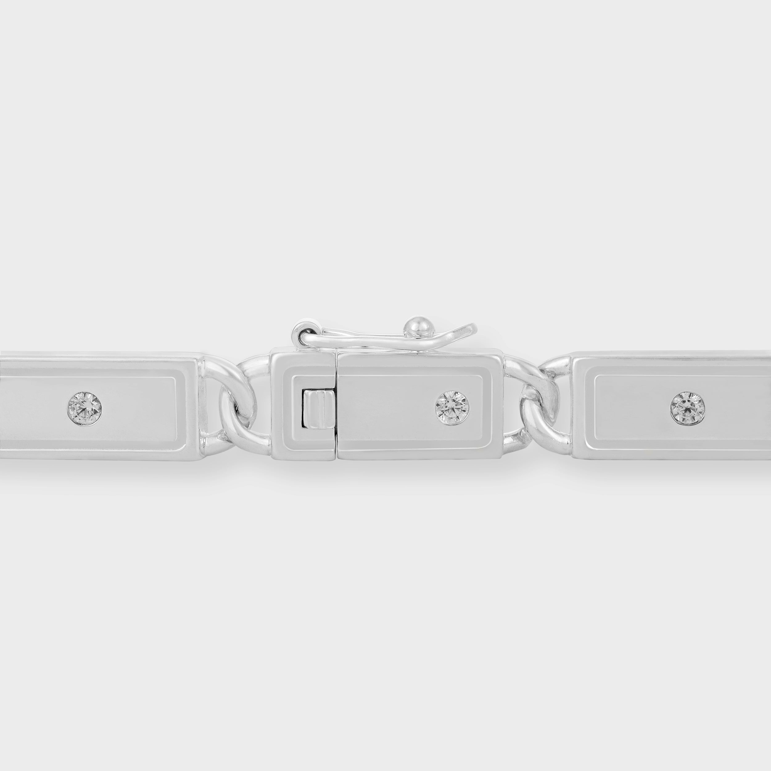 ID Tag Diamond Bracelet, Silver