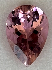 Baby Pink Tourmaline Pear Bezel Set Pendant, 18K Yellow Gold, 2.56ct