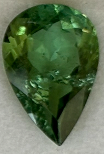 Mint Green Tourmaline Pear Bezel Set Pendant, 18K Yellow Gold, 2.82ct
