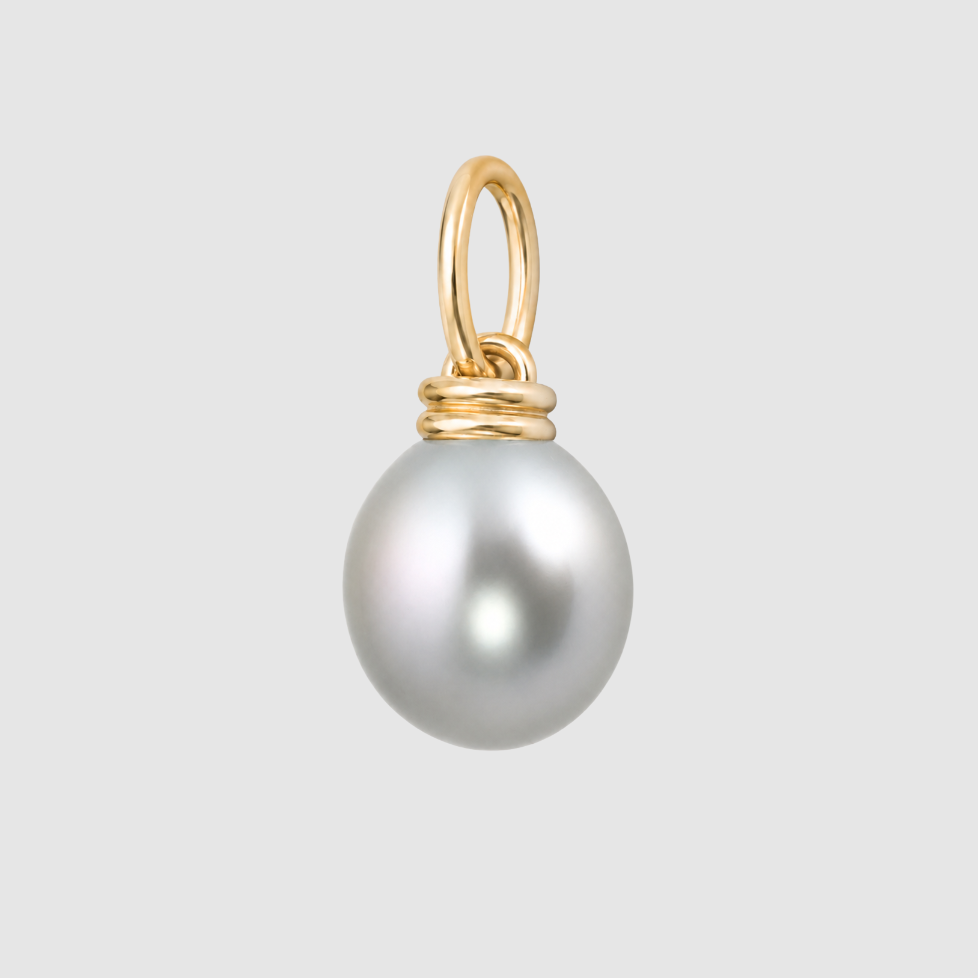 Tahitian Drop Pearl Double Pendant, 18K Yellow Gold, Medium