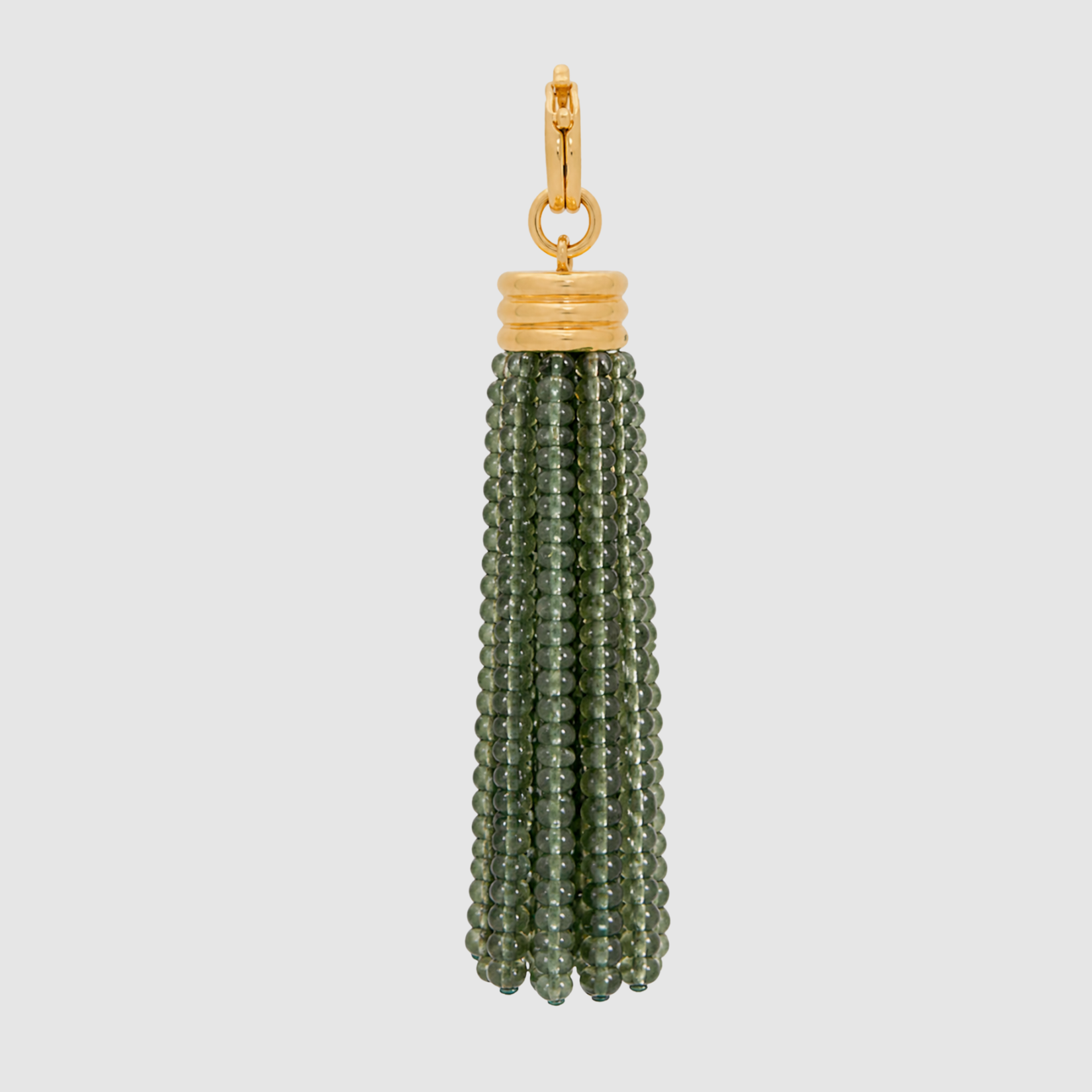 Triple Tassel Green Sapphire Pendant, 18K Yellow Gold