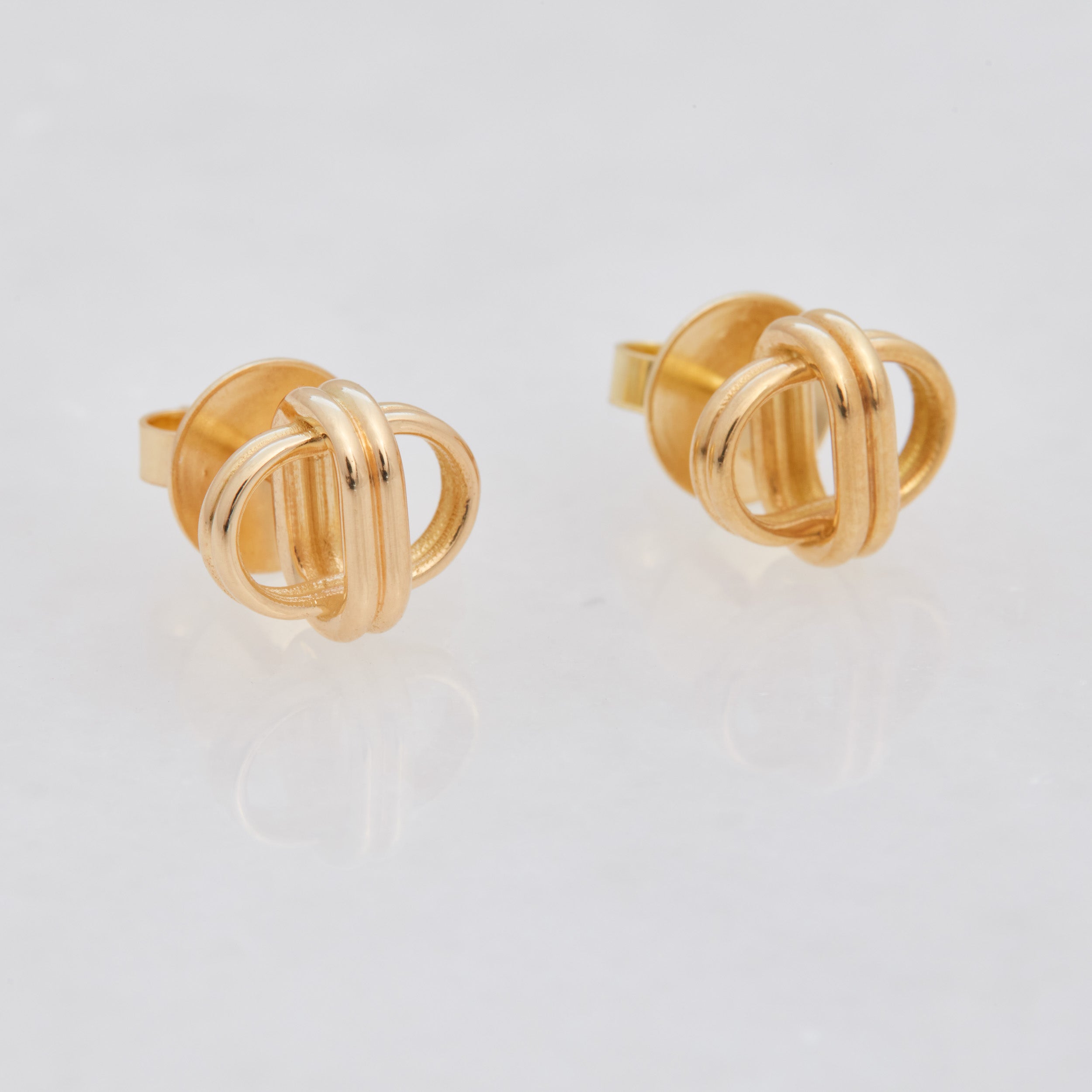 Oval Link Studs, 18K Yellow Gold, Medium