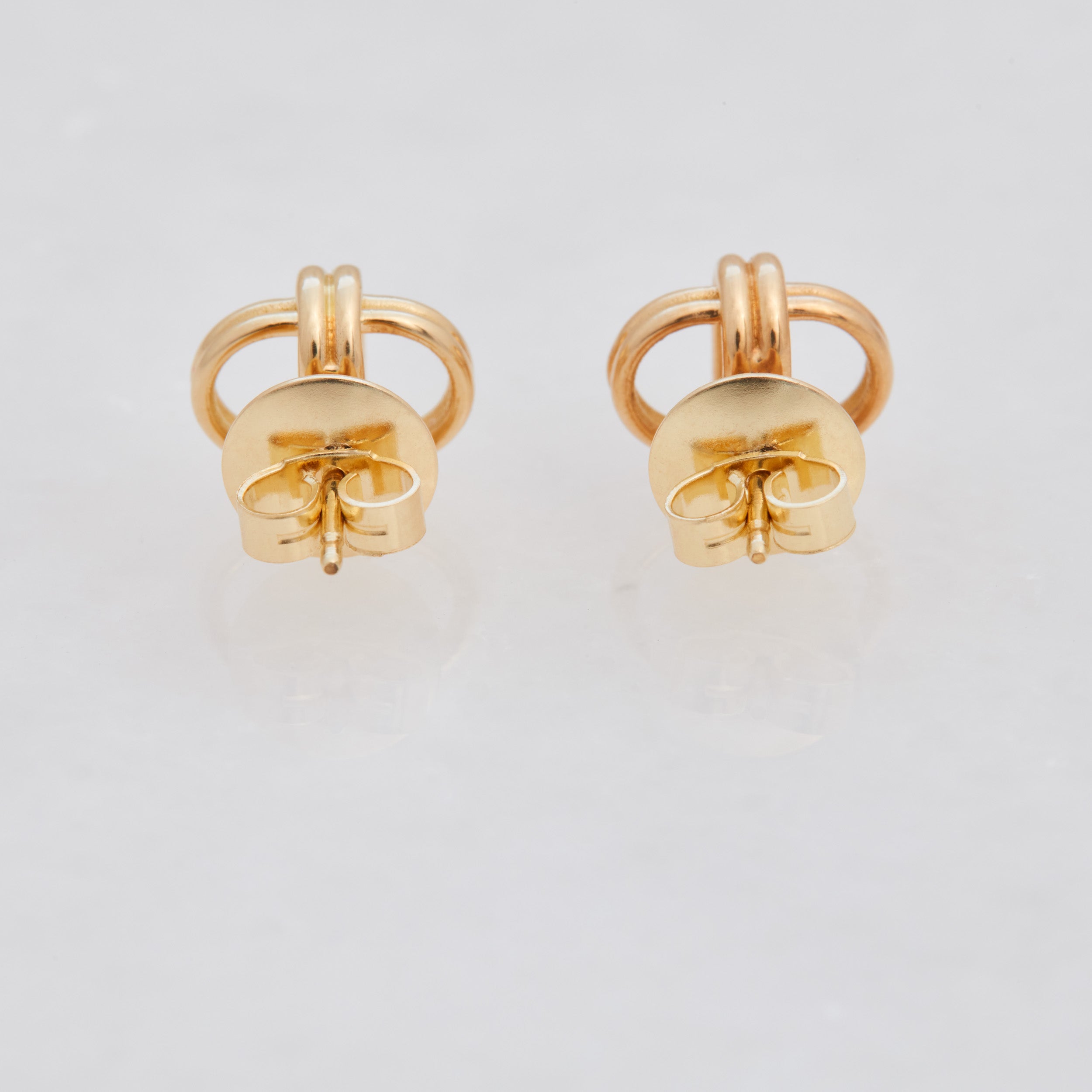 Oval Link Studs, 18K Yellow Gold, Medium