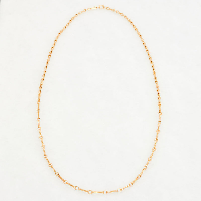 Column Chain Necklace, 18K Yellow Gold, Medium Link, 25"