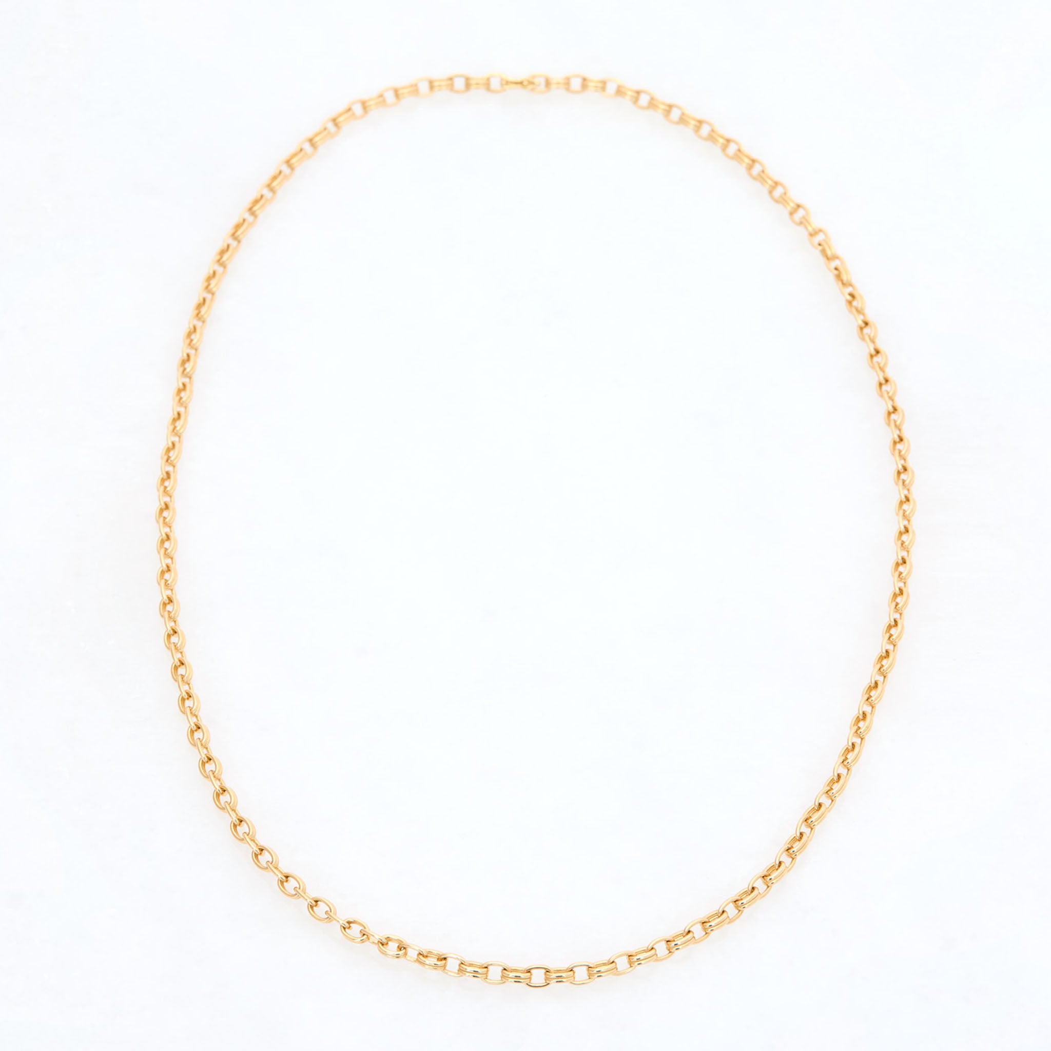 Double Chain Necklace, 18K Yellow Gold, Medium Link, 25