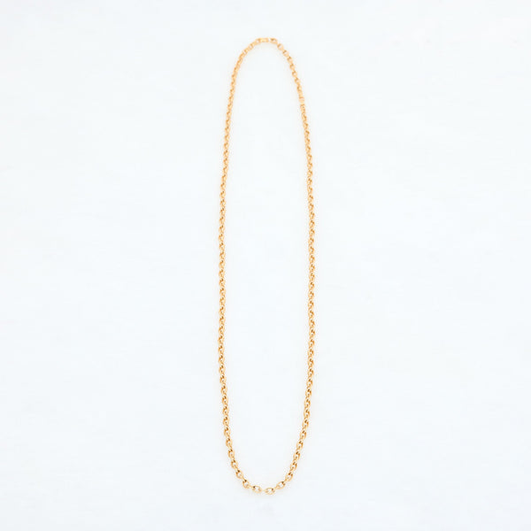Double Chain Necklace, 18K Yellow Gold, Medium Link, 32"