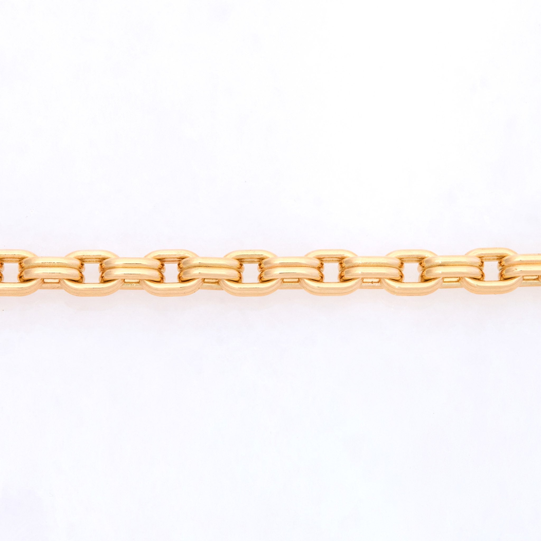 Double Box Chain Necklace, 18K Yellow Gold, Medium Link, 16"