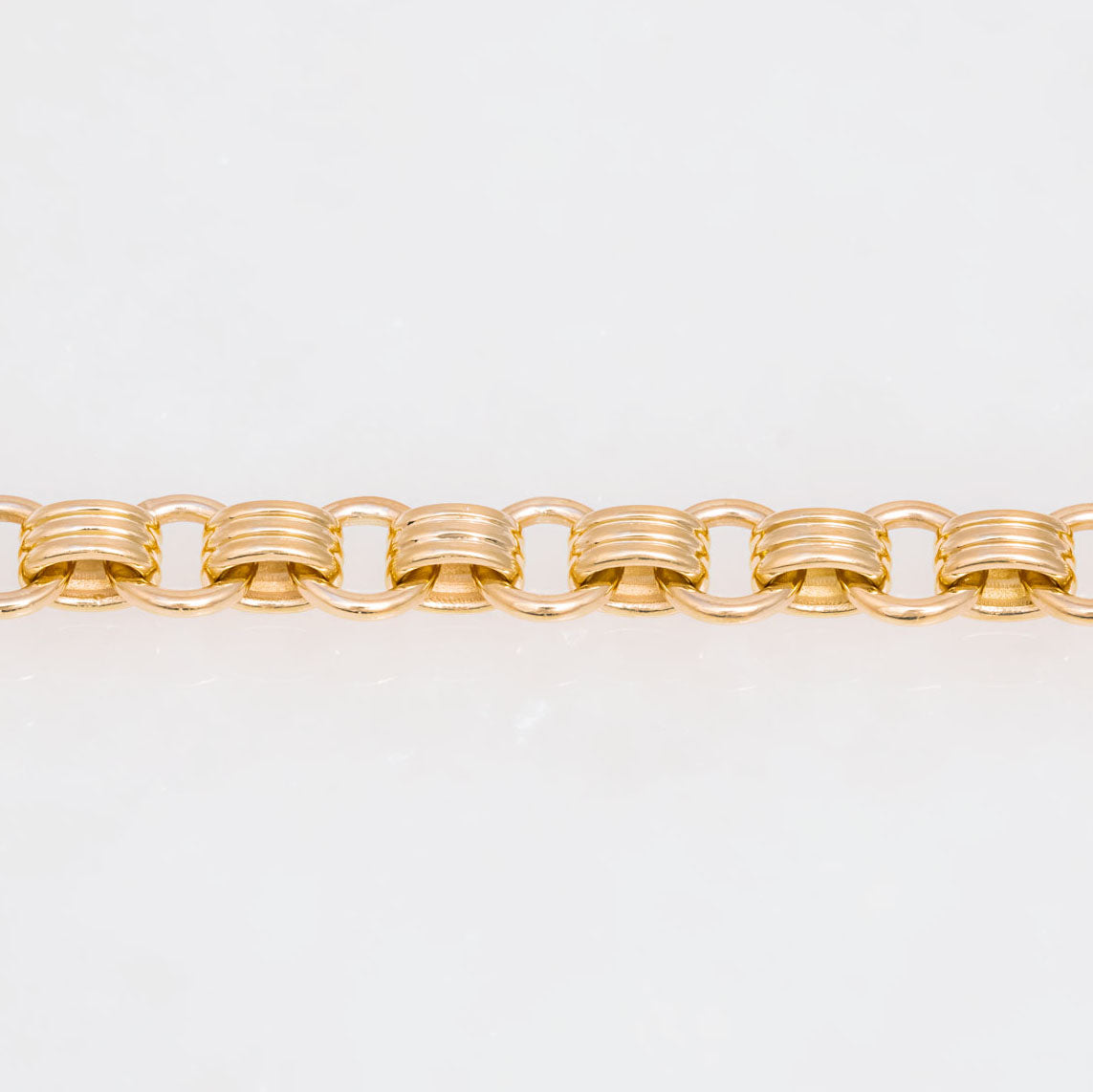 Triple Chain Necklace, 18K Yellow Gold, Small Link, 16"