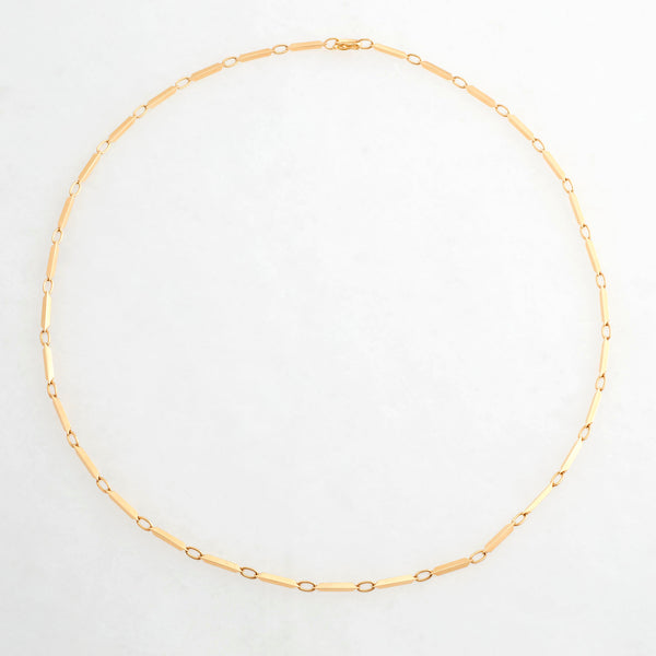 Pyramid Chain Necklace, 18K Yellow Gold, Small Link, 25"