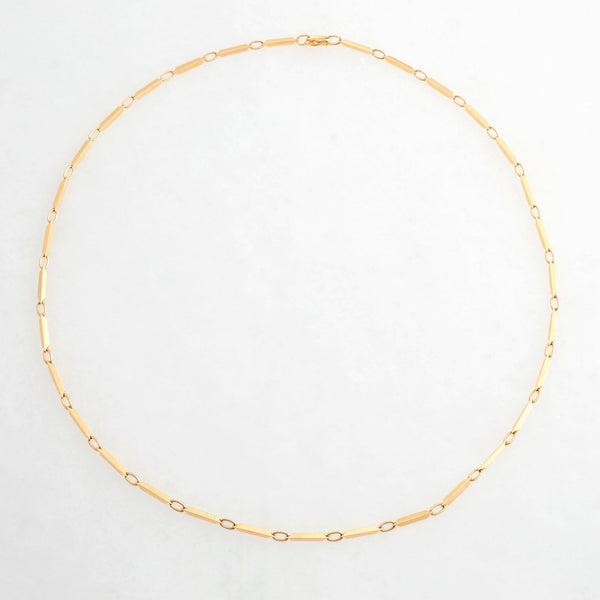 Pyramid Chain Necklace, 18K Yellow Gold, Small Link, 20"
