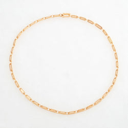 ID Tag Double Chain Necklace, 18K Yellow Gold, Small Link, 20"