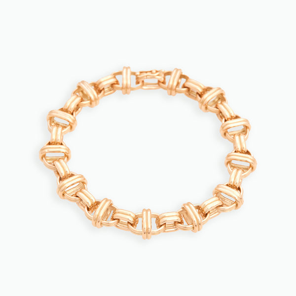 Oval Chain Bracelet 18K Yellow Gold, Medium Link, 7.25"