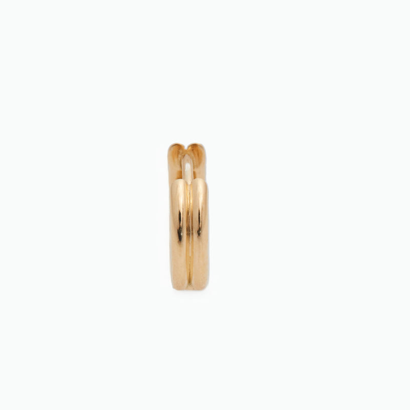 Double Link Huggies, 18k Yellow Gold, Large