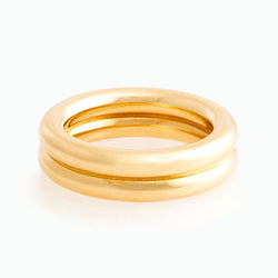 Double Band Link Ring, 18K Yellow Gold