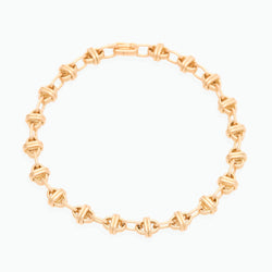 Oval Chain Bracelet 18K Yellow Gold, Small Link, 7"