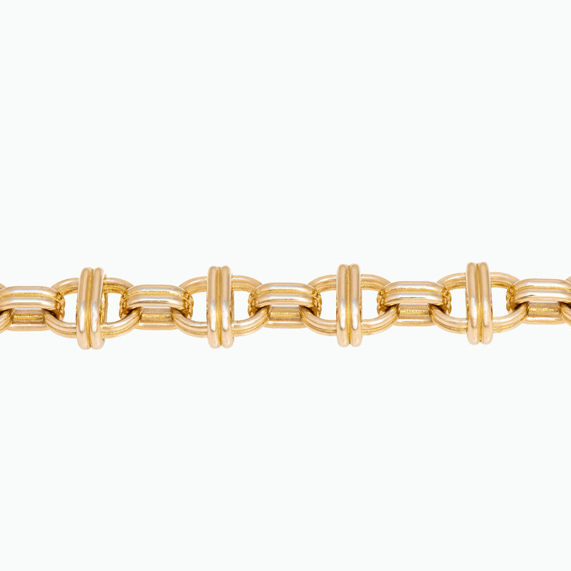 Oval Chain Bracelet 18K Yellow Gold, Large Link, 7.75"