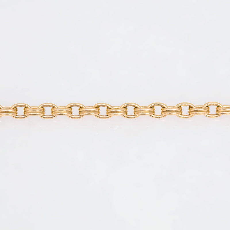 Double Chain Necklace, 18K Yellow Gold, Medium Link, 32"