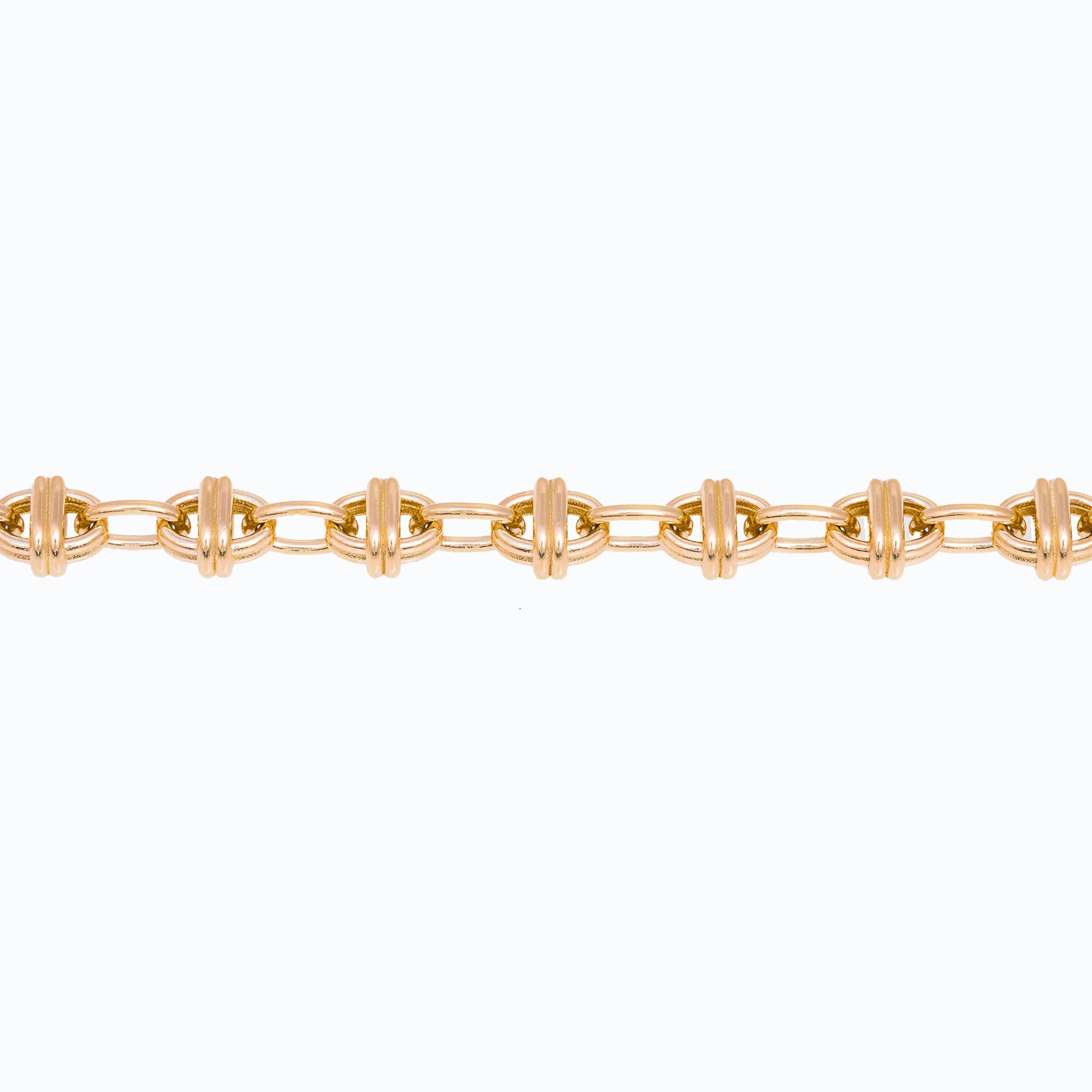 Oval Chain Bracelet 18K Yellow Gold, Small Link, 7.25"