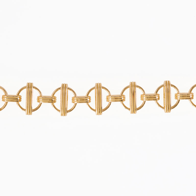 Orbit Link Chain Bracelet 18K Yellow Gold, 7.25"