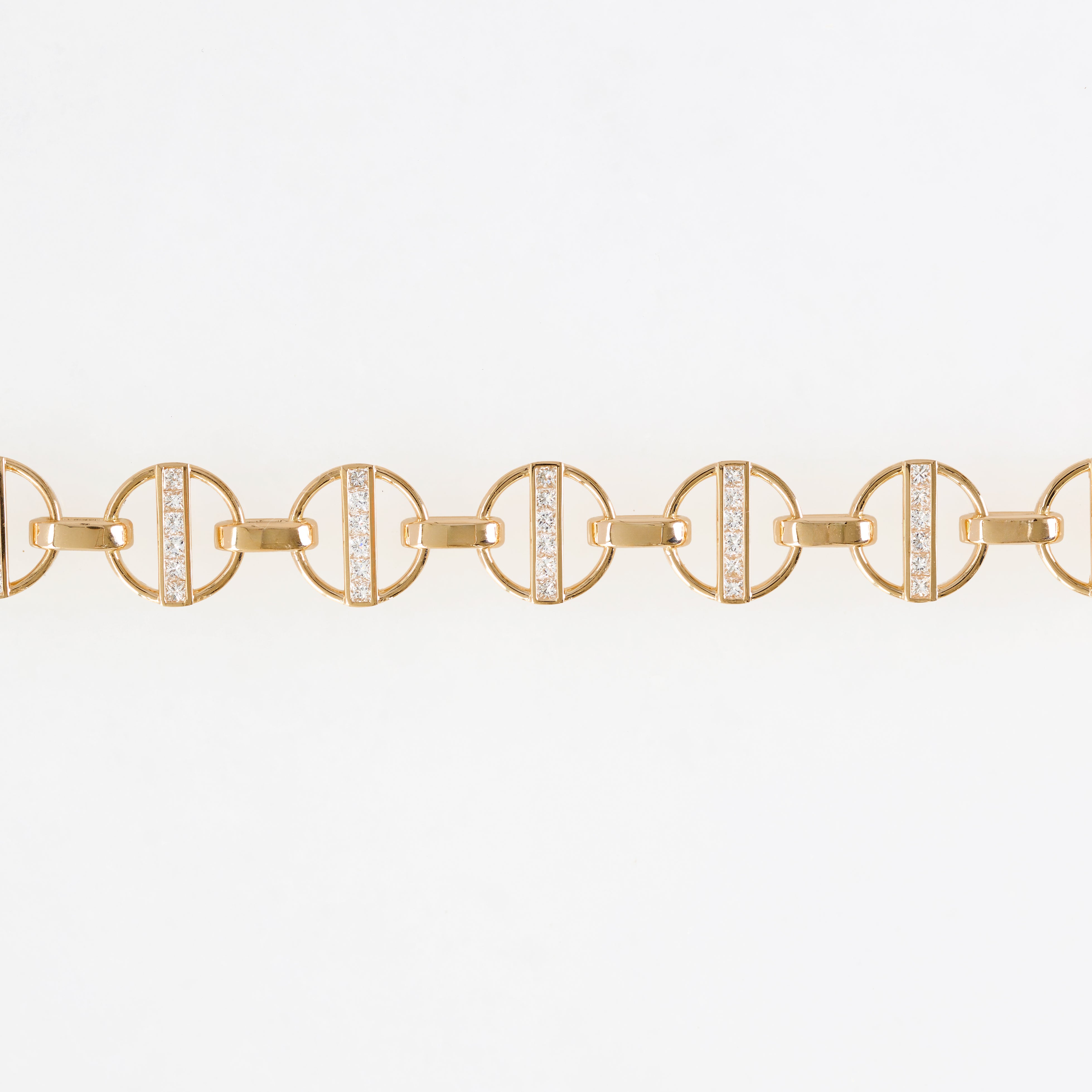 Diamond Orbit Link Bracelet, 18k Yellow Gold, 7.25"