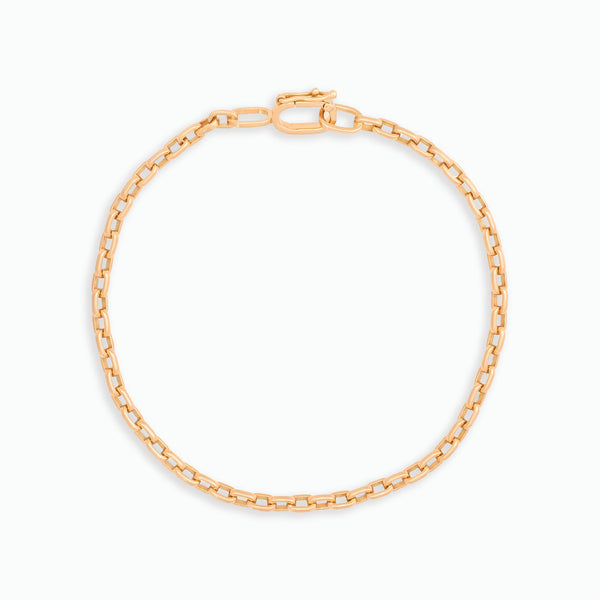 Anchor Chain Bracelet 18K Yellow Gold, Small Link, 7.25"