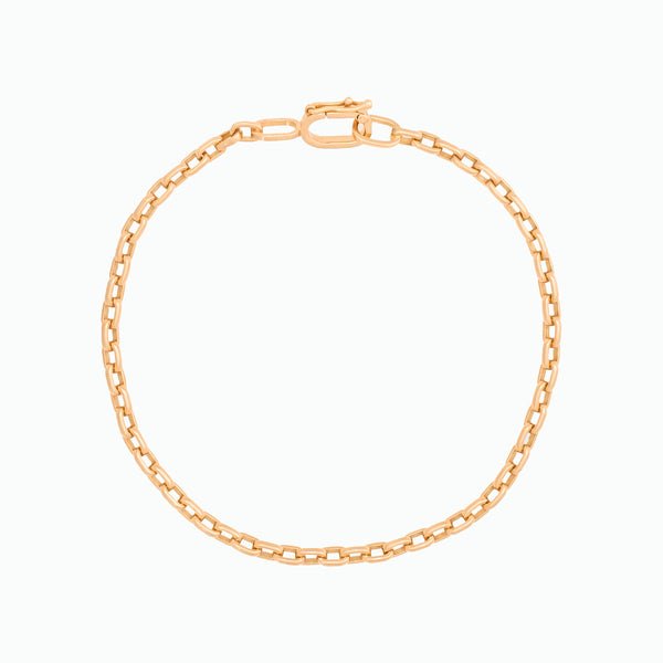 Anchor Chain Bracelet 18K Yellow Gold, Small Link, 7.75"