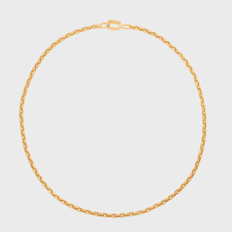 Anchor Chain Necklace 18K Yellow Gold, Small Link, 25"